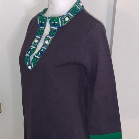 BCBG Color Block Tunic With Beaded Collar - Picture 6 of 11